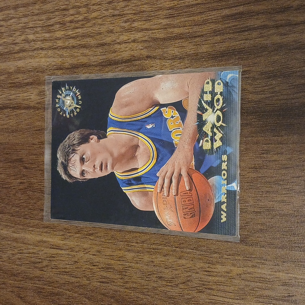 David wood warriors 2.5 in x 3.5 in yellow blue white basketball